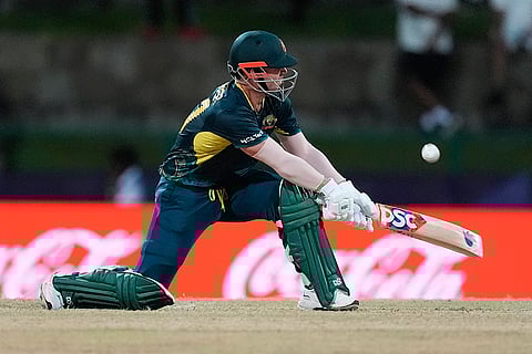 David Warner bats against Bangladesh
